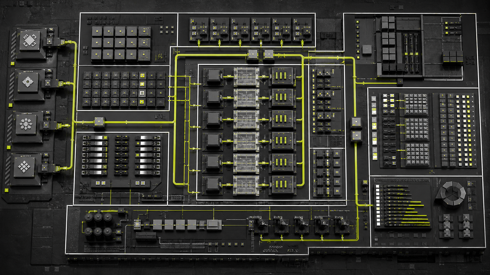 Ecosysteemkaart van het platform met verbonden componenten